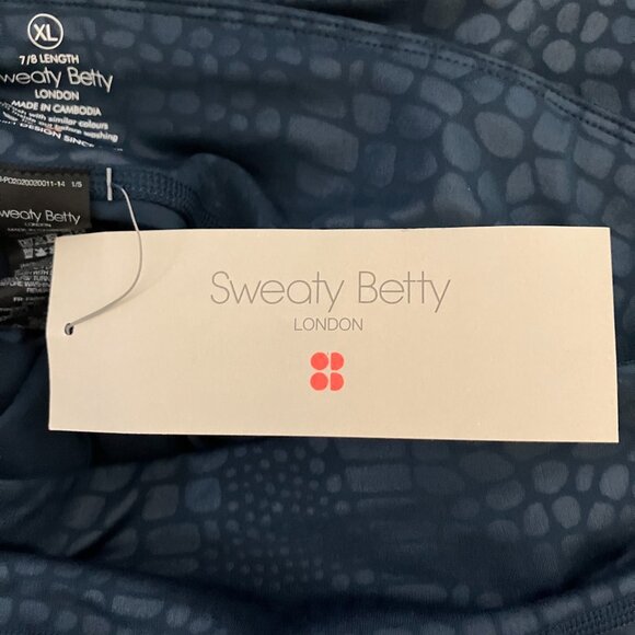 Sweaty Betty Womens Croc Print Embossed 7/8 Athletic Leggings XL Teal Blue NWT - Picture 13 of 13